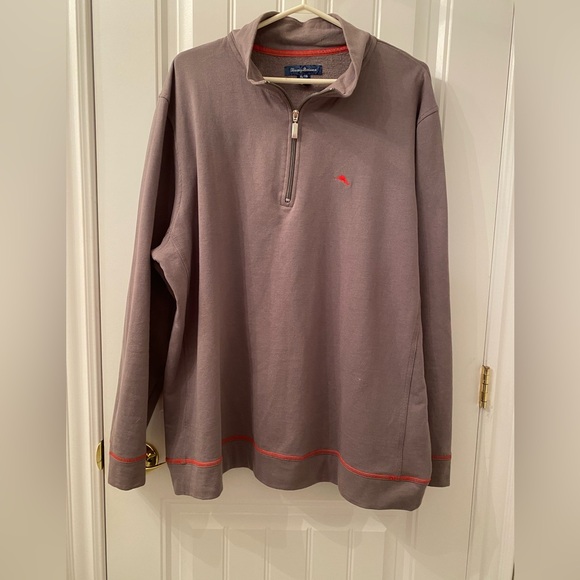 Tommy Bahama Men’s XL Grey 1/2 Zip Front Long Sleeve Top Vacation Fall Winter - Picture 1 of 10